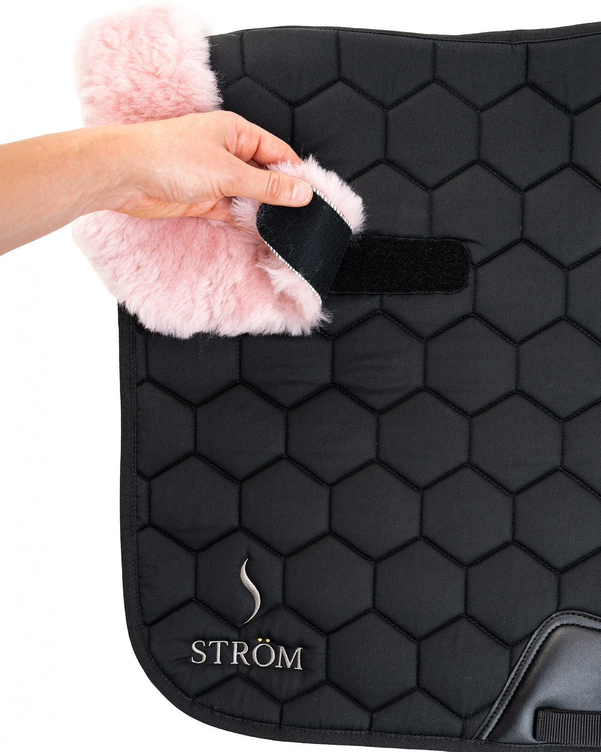 Saddle Pad Edge Sheepskin Trim - Blush