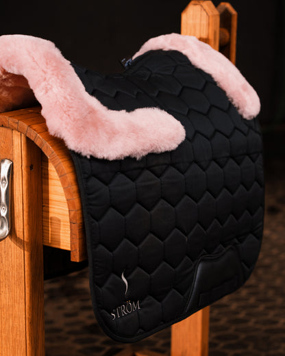 Saddle Pad Edge Sheepskin Trim - Blush