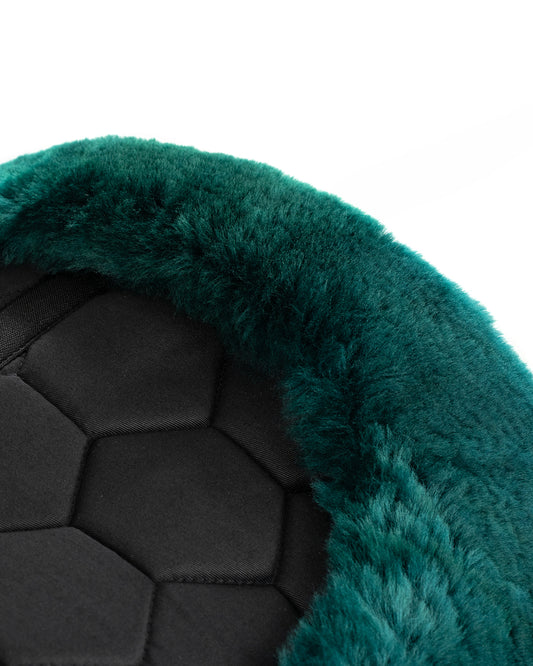 Saddle Pad Edge Sheepskin Trim - Forest